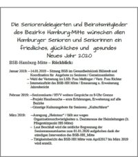 Die Aktivitäten des BSB HH-Mitte: Rückblick 2019, Ausblick 2020