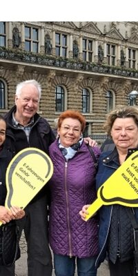 Protestaktion vor dem Rathaus