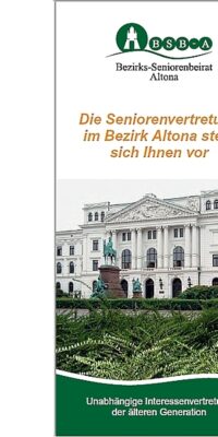 Titel des Faltblatts mit Foto vom Altonaer Rathaus