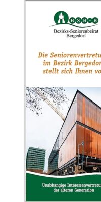 Vorderseite des Faltblattes "Die Seniorenvertretung im Bezirk Bergedorf stellt sich vor"