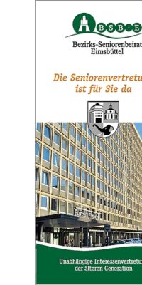 Vorderseite des Faltblatts "Die Seniorenvertretung ist für Sie da", Abbildung: Bezirksamt Eimsbüttel