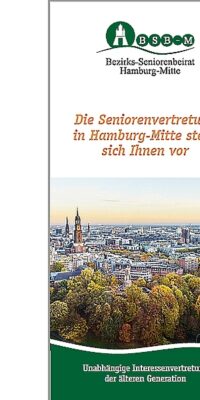 Vorderseite Faltblatt: Die Seniorenvertretung in Hamburg-Mitte stellt sich Ihnen vor